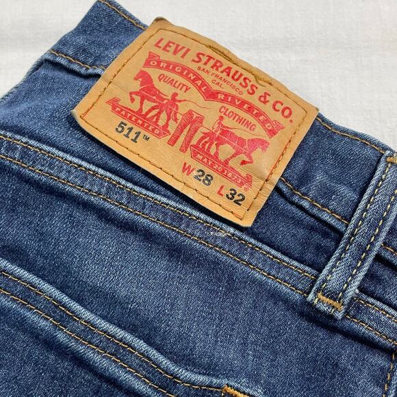 Levi's 511 Slim Tapered Jeans size 28 x 32 Red Tab Dark Wash - Picture 9 of 9